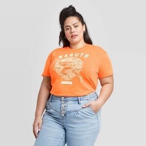 NWOT Orange Naruto Shippuden Tee T Shirt Top Anime